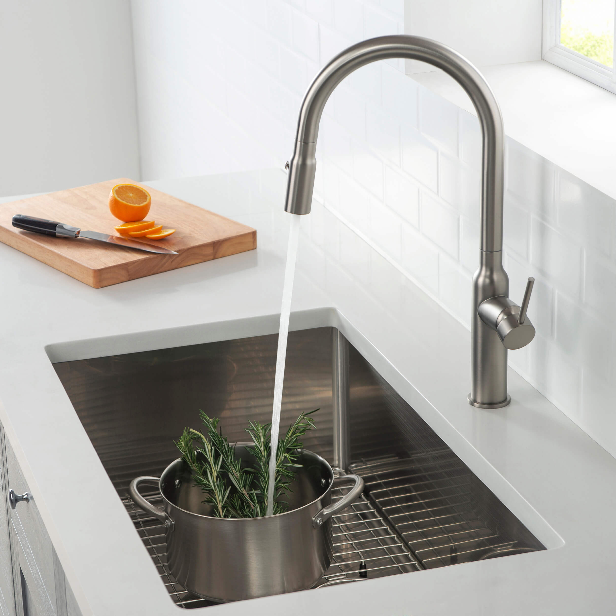 32 3/4" Handcrafted Undermount Single Bowl 16 gauge Stainless Steel Kitchen Sink - C1-33S  - Shop at Home Craft Studio - 5
