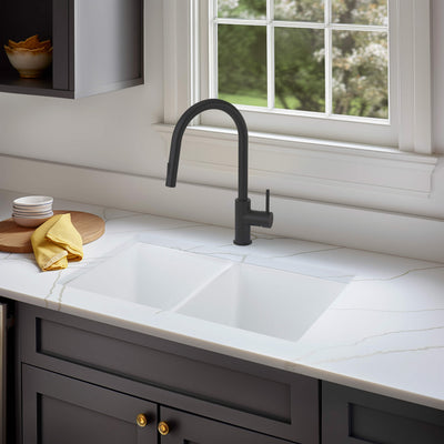 32" Fireclay Double Bowl Undermount Kitchen Sink - C2-32D  - Shop at Home Craft Studio - 4