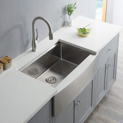 33" Farmhouse Apron Single Bowl Stainless Steel Workstation Kitchen Sink - C1-33SFT  - Shop at Home Craft Studio - 5
