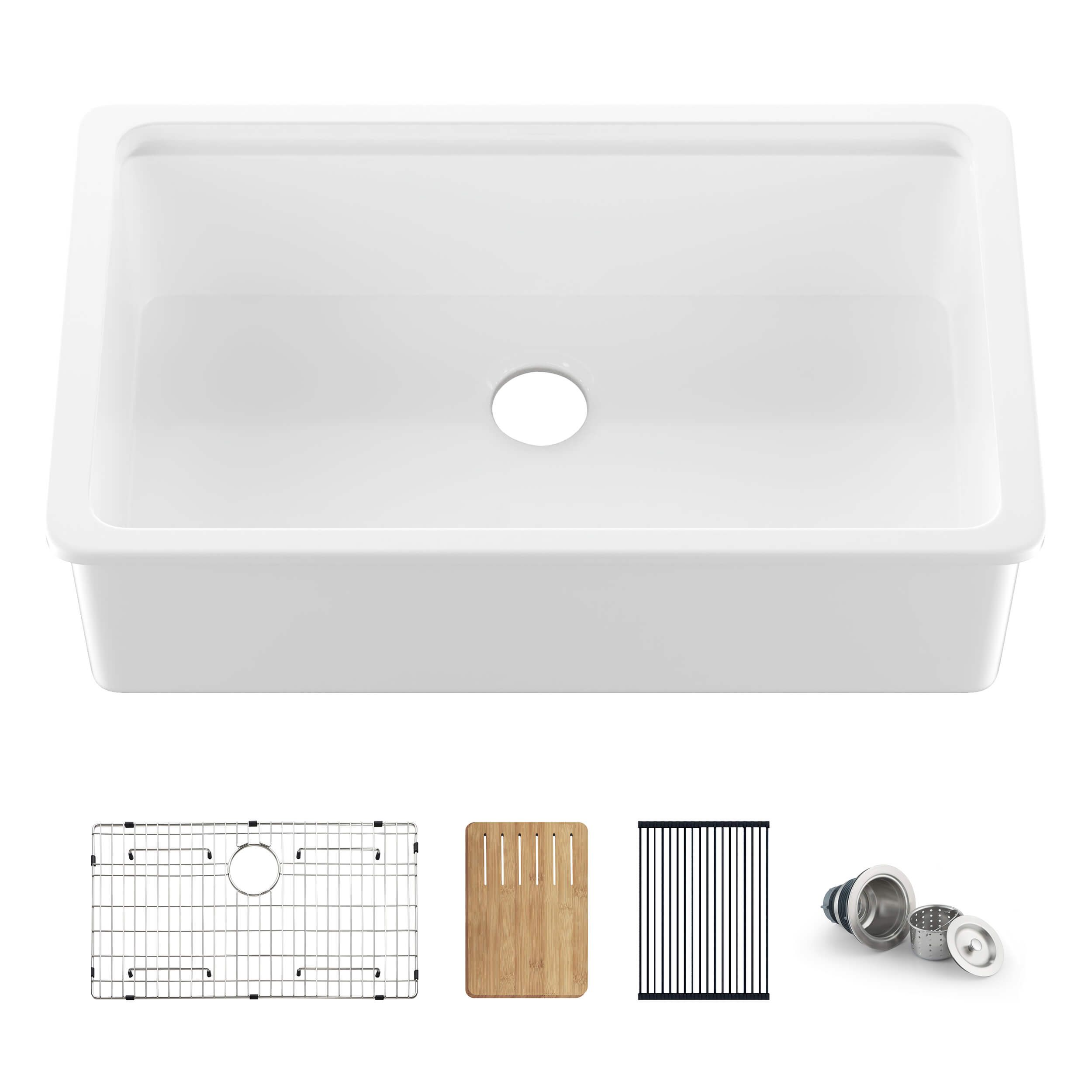 33" Fireclay Undermount  Workstation Sink - C2-33ST  - Shop at Home Craft Studio - 1