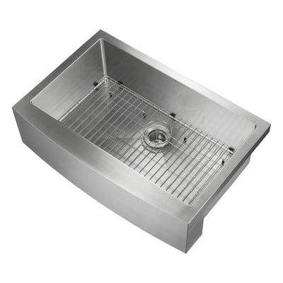 33" Handcrafted Farmhouse Apron Single Bowl Stainless Steel Kitchen Sink - C1-33SF  - Shop at Home Craft Studio - 8