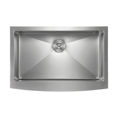 33" Handcrafted Farmhouse Apron Single Bowl Stainless Steel Kitchen Sink - C1-33SF  - Shop at Home Craft Studio - 9