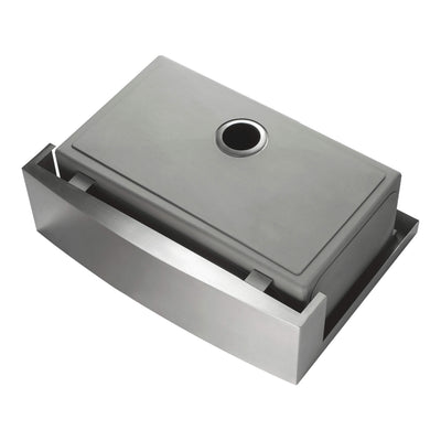 33" Handcrafted Farmhouse Apron Single Bowl Stainless Steel Kitchen Sink - C1-33SF  - Shop at Home Craft Studio - 10