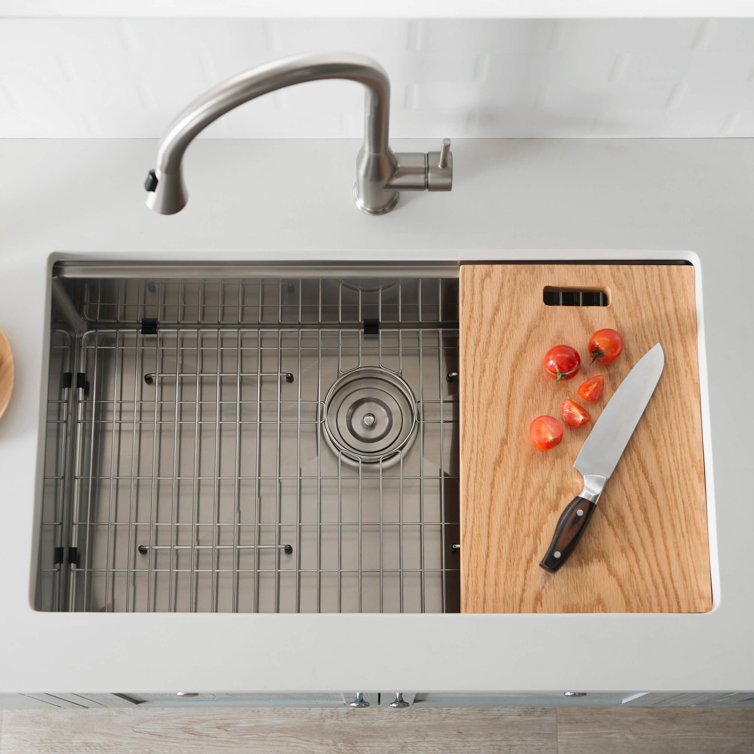 33" Undermount Single Bowl Stainless Steel Workstation Sink - C1-33ST  - Shop at Home Craft Studio - 5
