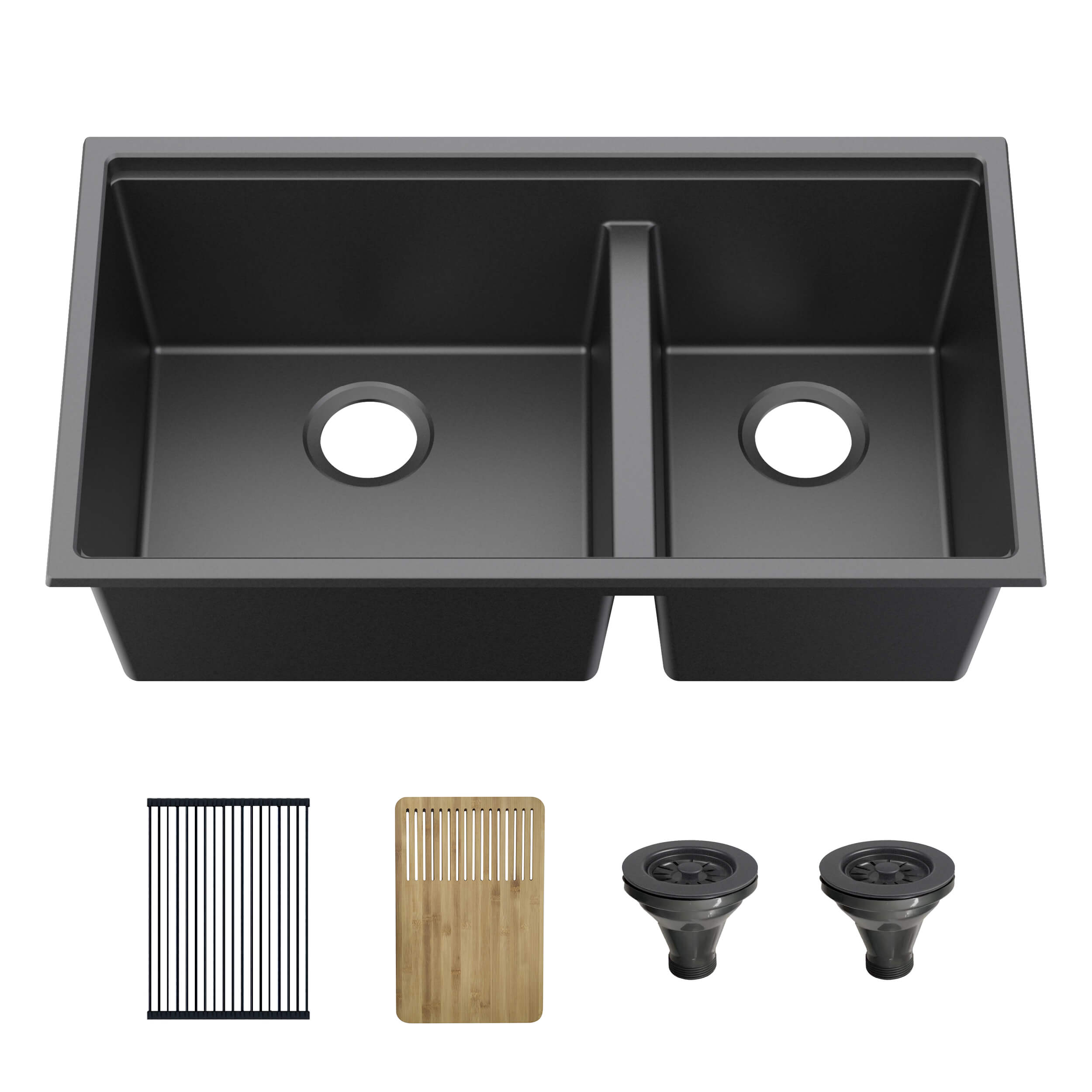 33" Undermount Workstation Double Bowl Quartz Kitchen Sink - C4-33DT  - Shop at Home Craft Studio - 1