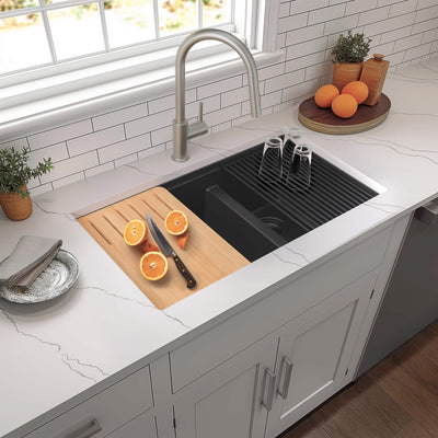 33" Undermount Workstation Double Bowl Quartz Kitchen Sink - C4-33DT  - Shop at Home Craft Studio - 2
