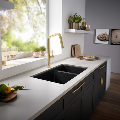 33" Undermount Workstation Double Bowl Quartz Kitchen Sink - C4-33DT  - Shop at Home Craft Studio - 3