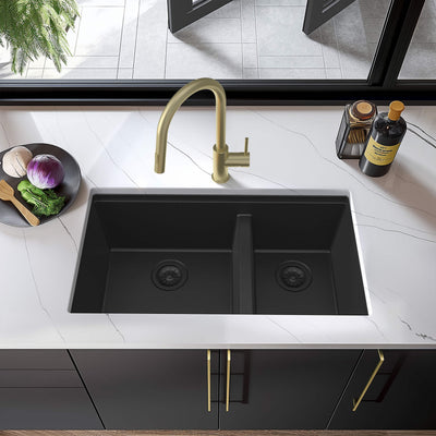 33" Undermount Workstation Double Bowl Quartz Kitchen Sink - C4-33DT  - Shop at Home Craft Studio - 7