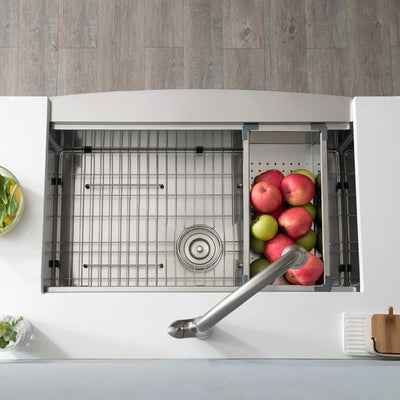 36" Farmhouse Apron Single Bowl Stainless Steel Workstation Kitchen Sink - C1-36SFT  - Shop at Home Craft Studio - 6