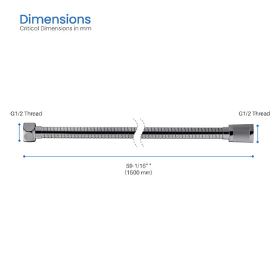 60" Stainless Steel Braided Shower Hose - SH60  - Shop at Home Craft Studio - 6