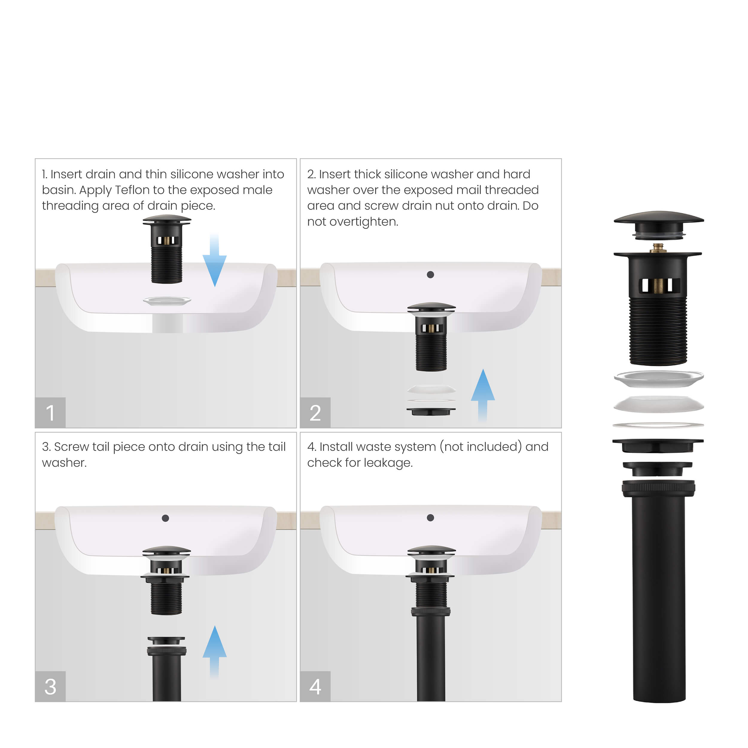 Bathroom Sink Pop Up Drain Stopper Full Cover with overflow - PW-3  - Shop at Home Craft Studio - 25