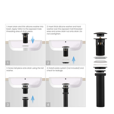 Bathroom Sink Pop Up Drain Stopper Full Cover with overflow - PW-3  - Shop at Home Craft Studio - 25