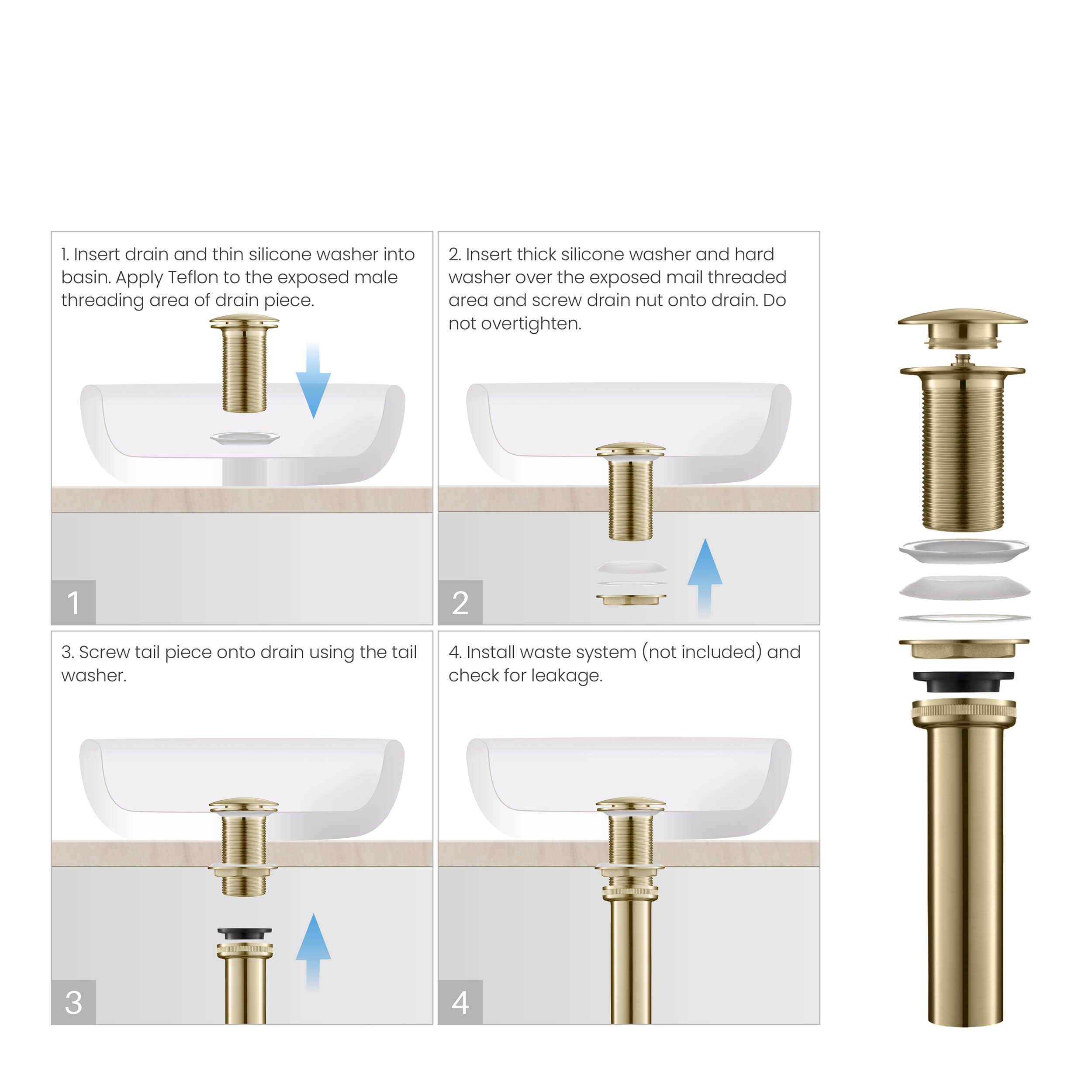 Bathroom Sink Pop Up Drain Stopper Full Cover without Overflow - PW-4  - Shop at Home Craft Studio - 5