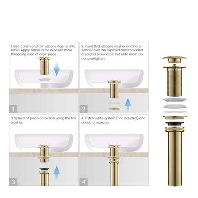 Bathroom Sink Pop Up Drain Stopper Full Cover without Overflow - PW-4  - Shop at Home Craft Studio - 5