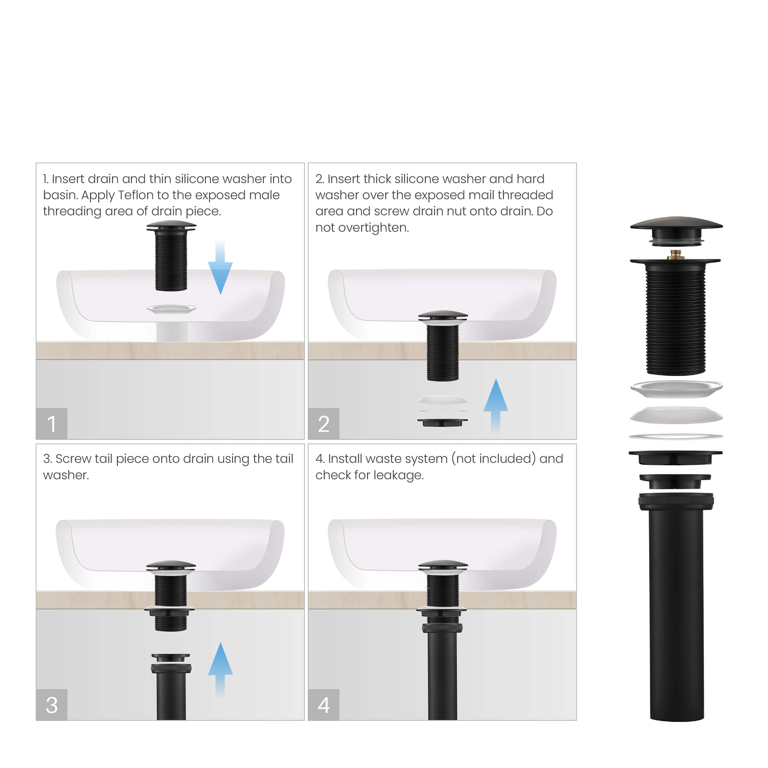 Bathroom Sink Pop Up Drain Stopper Full Cover without Overflow - PW-4  - Shop at Home Craft Studio - 23