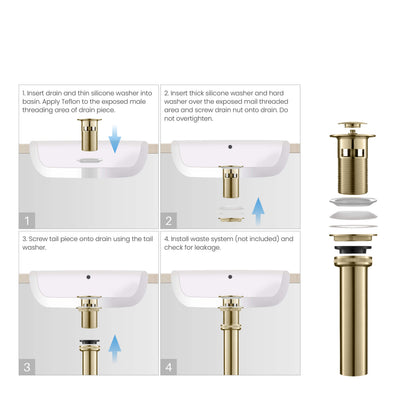 Bathroom Sink Pop Up Drain Stopper Small Cover with Overflow - PW-1  - Shop at Home Craft Studio - 5