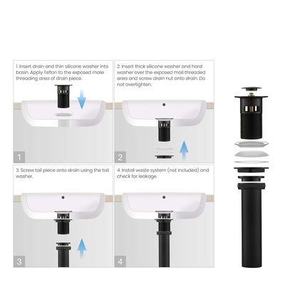 Bathroom Sink Pop Up Drain Stopper Small Cover with Overflow - PW-1  - Shop at Home Craft Studio - 23
