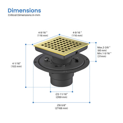 Casa 4" Tile-In Shower Drain - CFD-0401  - Shop at Home Craft Studio - 7