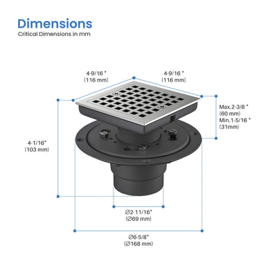 Casa 4" Tile-In Shower Drain - CFD-0401  - Shop at Home Craft Studio - 19