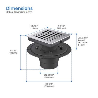 Casa 4" Tile-In Shower Drain - CFD-0401  - Shop at Home Craft Studio - 26