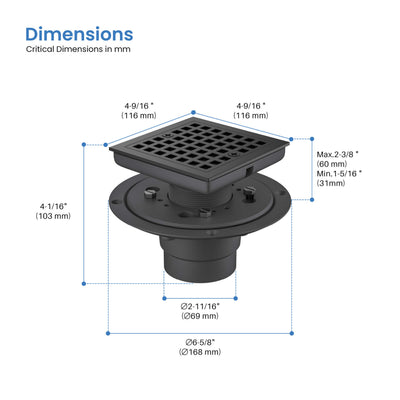 Casa 4" Tile-In Shower Drain - CFD-0401  - Shop at Home Craft Studio - 13