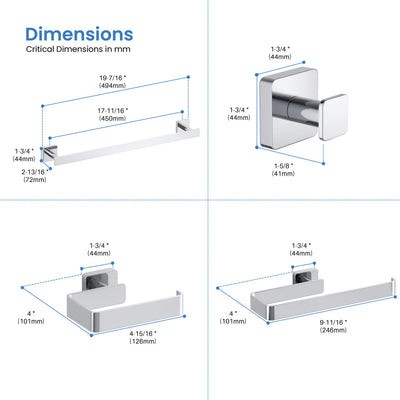Fusion 4-Piece Bathroom Hardware Set - C-CBA16-4-2  - Shop at Home Craft Studio - 17