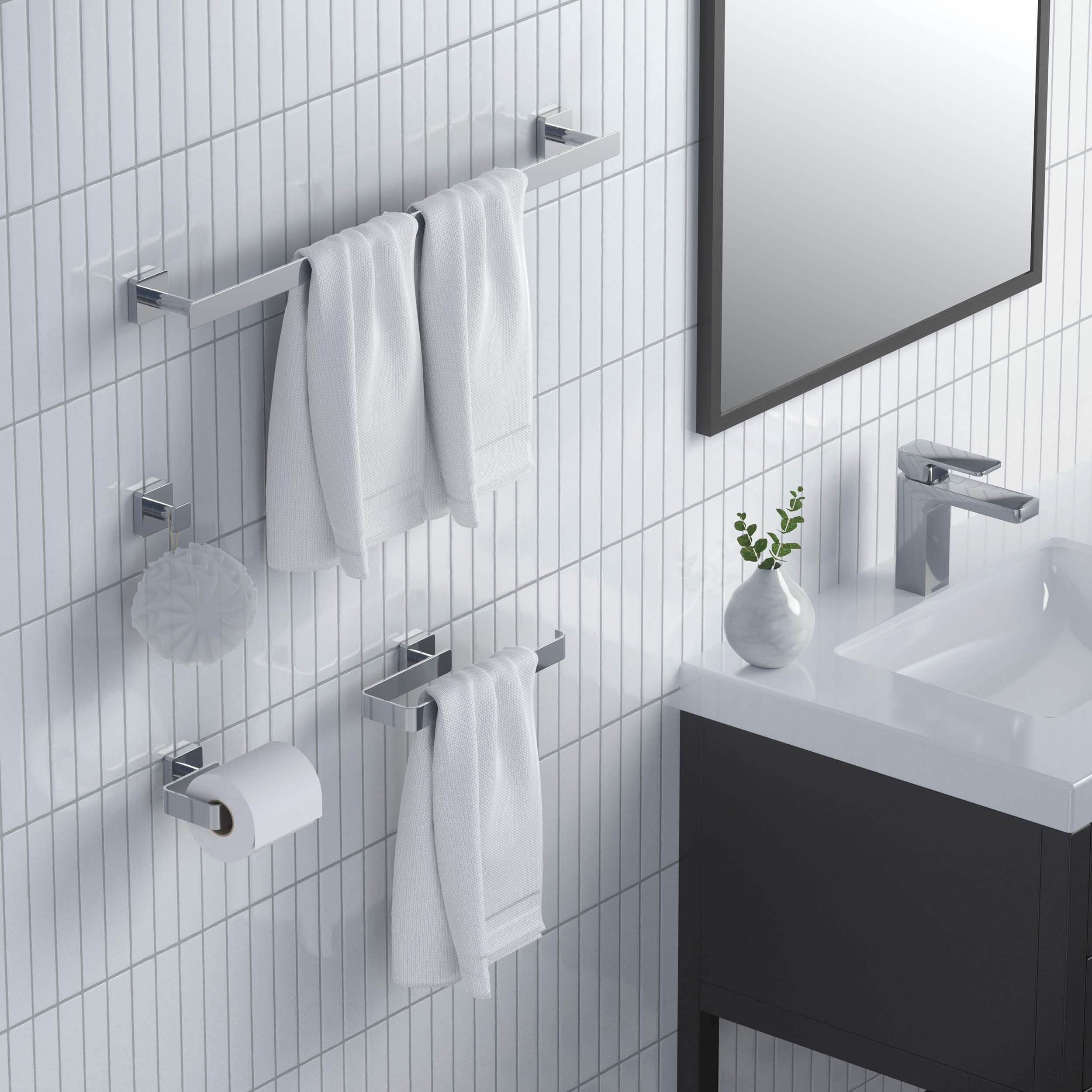 Fusion 4-Piece Bathroom Hardware Set - C-CBA16-4  - Shop at Home Craft Studio - 17