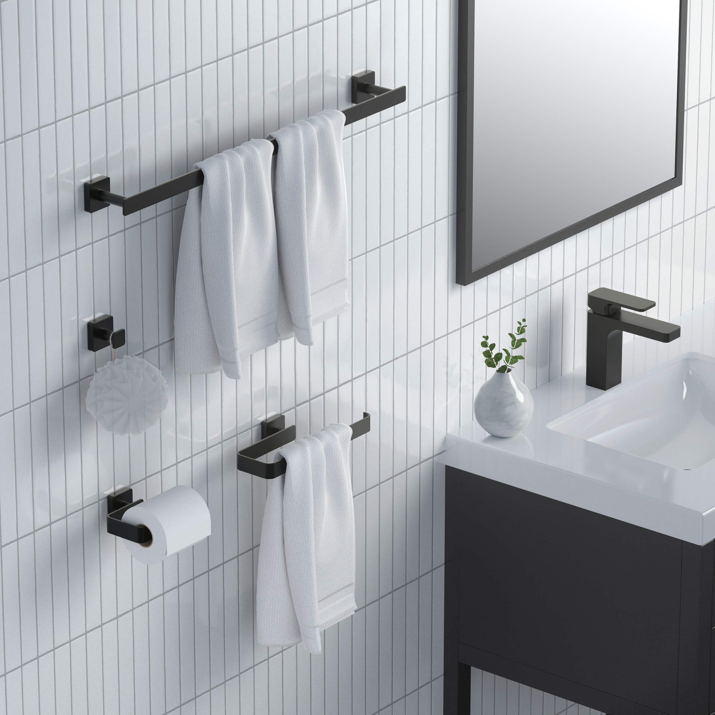 Fusion 4-Piece Bathroom Hardware Set - C-CBA16-4  - Shop at Home Craft Studio - 24