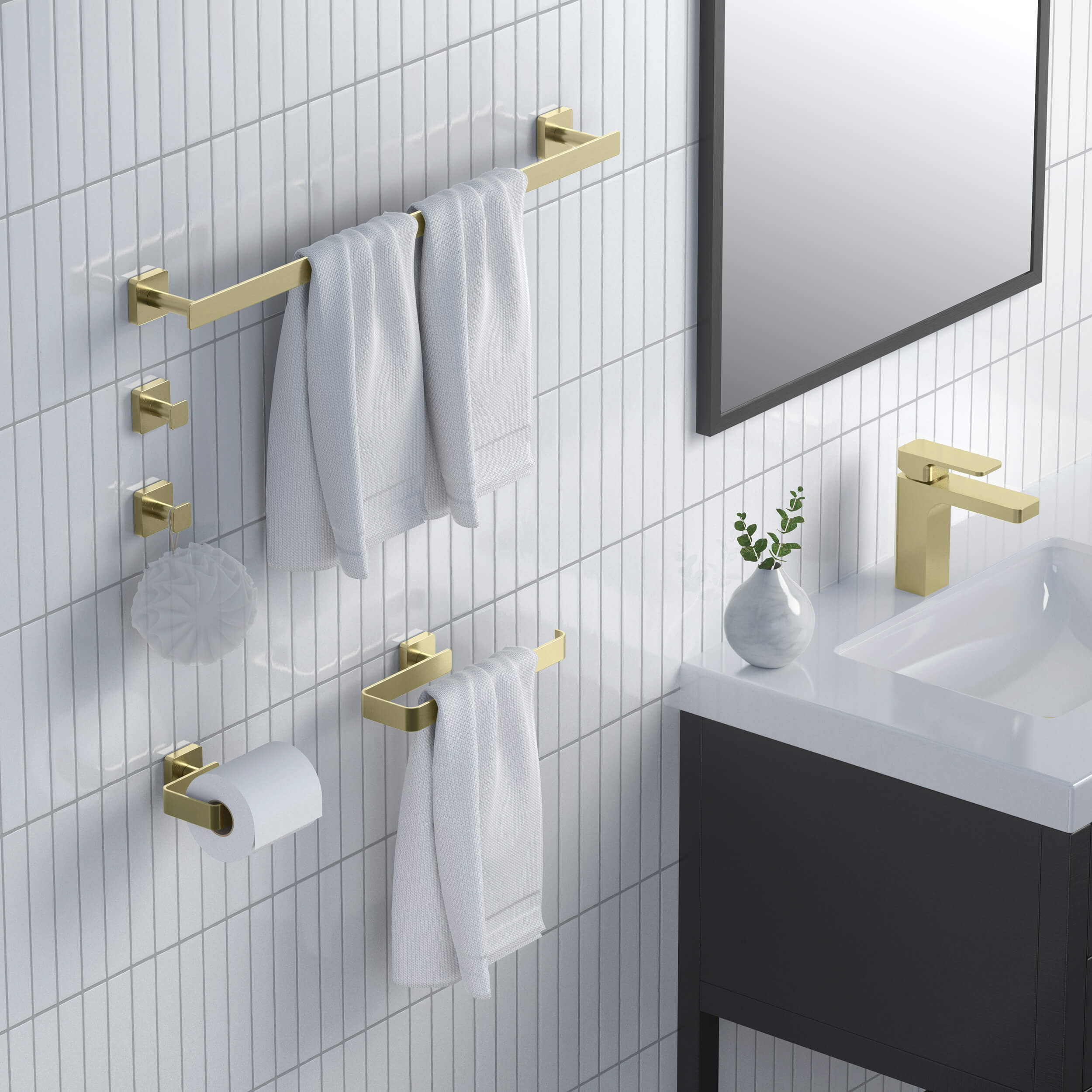 Fusion 5-Piece Bathroom Hardware Set - C-CBA16-5  - Shop at Home Craft Studio - 2