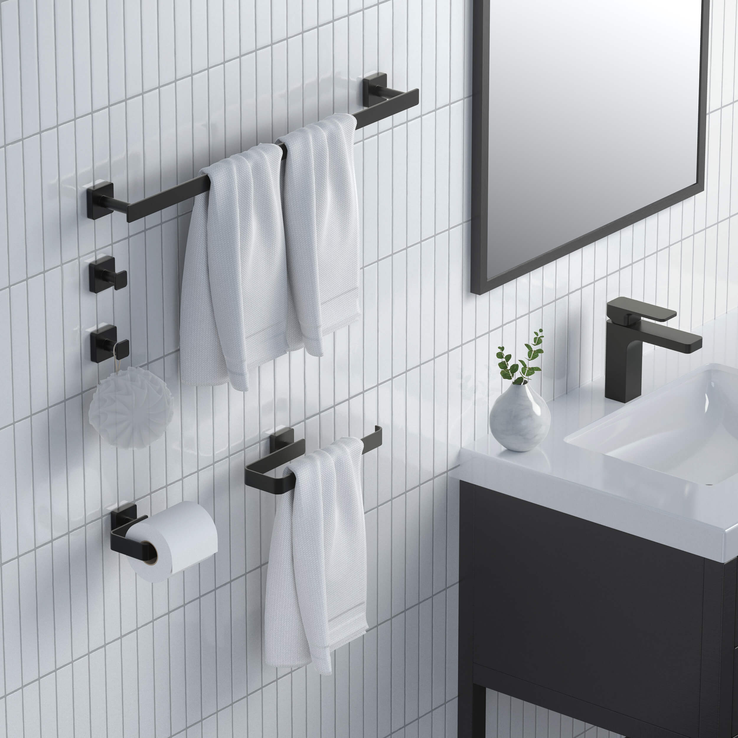 Fusion 5-Piece Bathroom Hardware Set - C-CBA16-5  - Shop at Home Craft Studio - 24