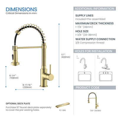 Genova Commercial Style Single Handle Pull Down Kitchen Sink Faucet - CKF-2003  - Shop at Home Craft Studio - 10