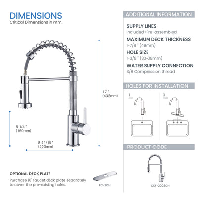 Genova Commercial Style Single Handle Pull Down Kitchen Sink Faucet - CKF-2003  - Shop at Home Craft Studio - 30