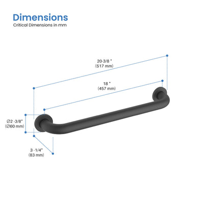 Halo 18" Stainless Steel Bathroom Safety Grab Bar - CGB-1018  - Shop at Home Craft Studio - 25