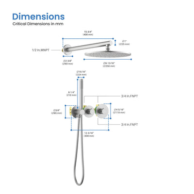 Halo 2-Function Thermostatic Wall Mount Shower System with Rough-in Valve - CSF-4010  - Shop at Home Craft Studio - 19