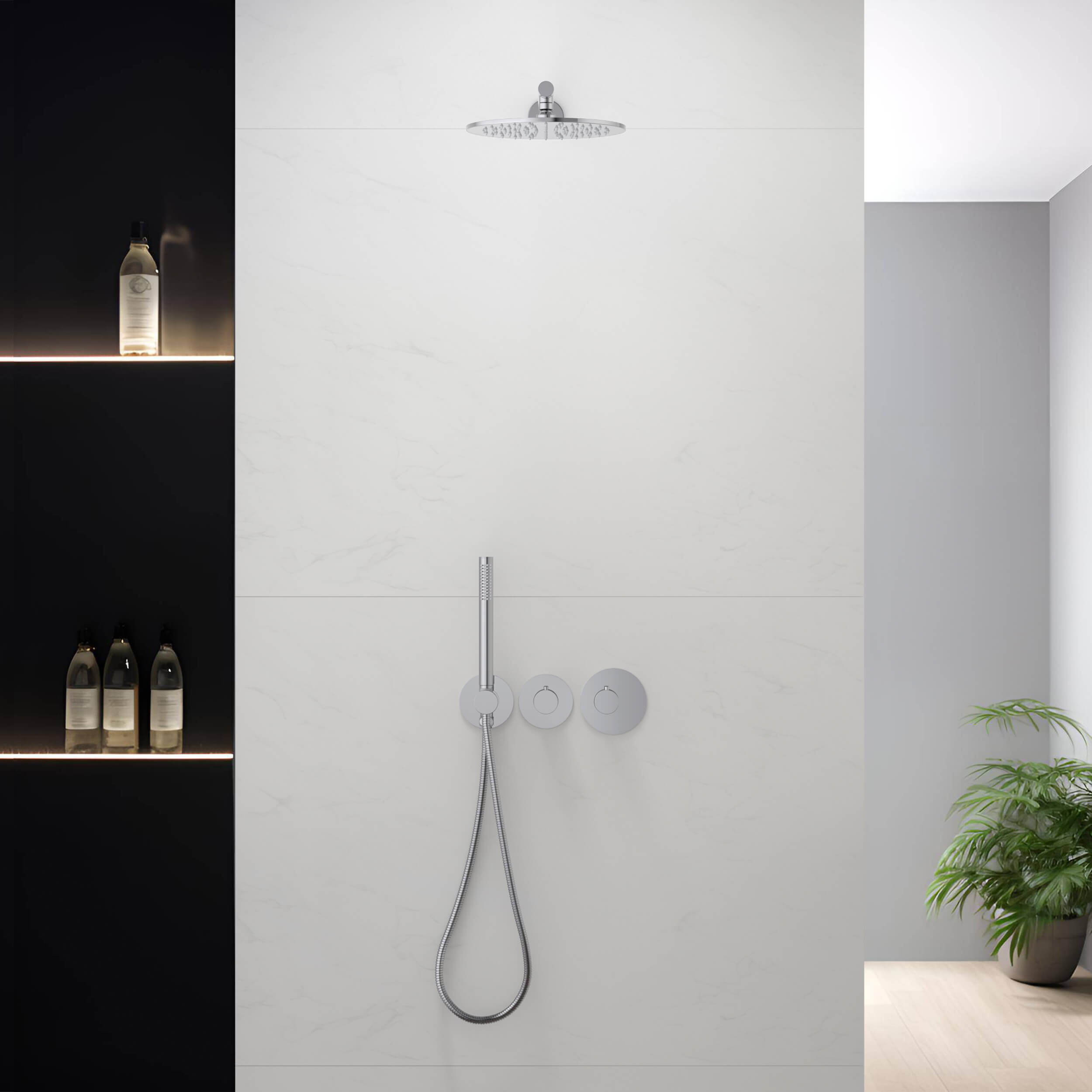 Halo 2-Function Thermostatic Wall Mount Shower System with Rough-in Valve - CSF-4010  - Shop at Home Craft Studio - 23