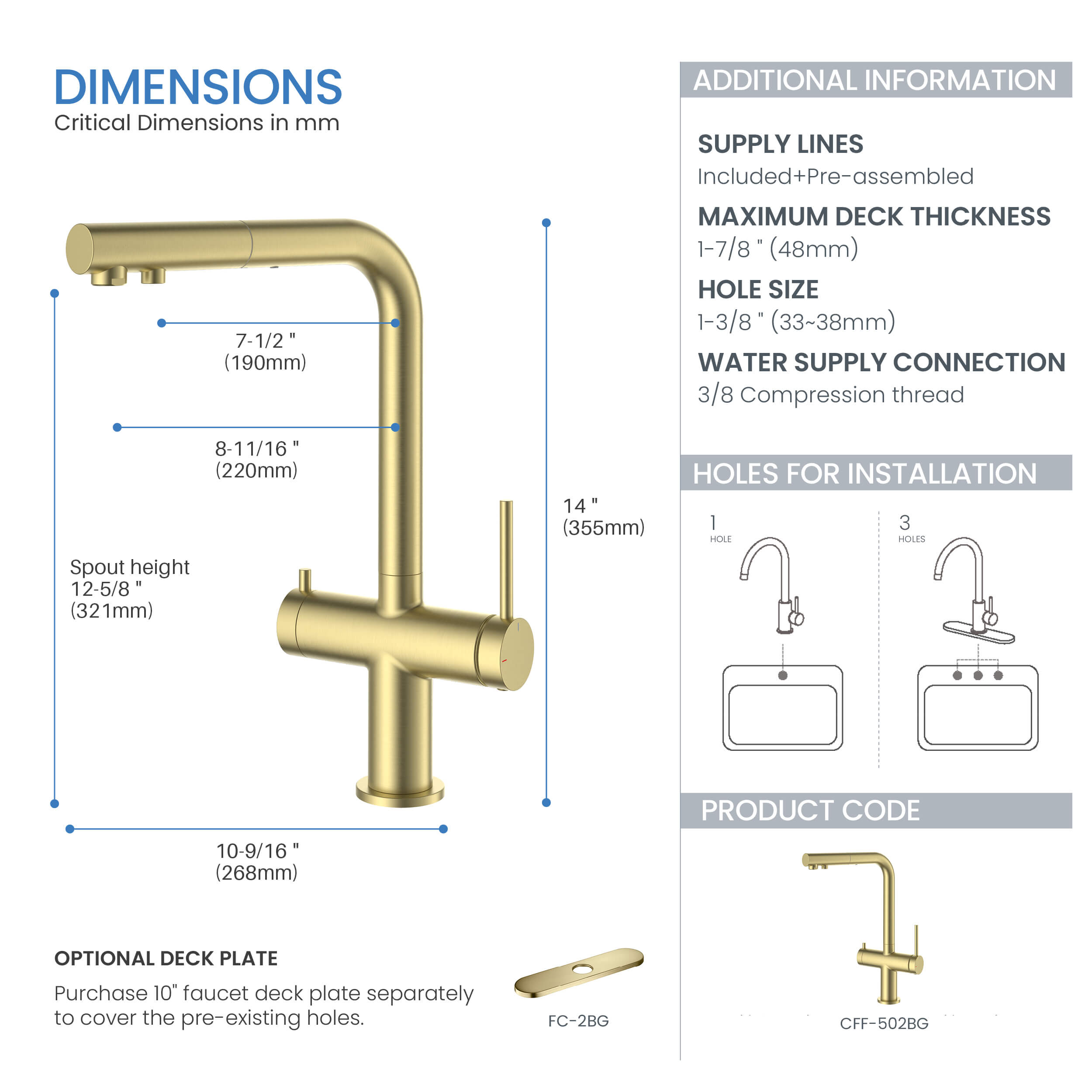 Halo 2-in-1 Pull Out Kitchen Filtration Faucet - CFF-502  - Shop at Home Craft Studio - 7