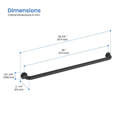 Halo 36" Stainless Steel Bathroom Safety Grab Bar - CGB-1036  - Shop at Home Craft Studio - 24