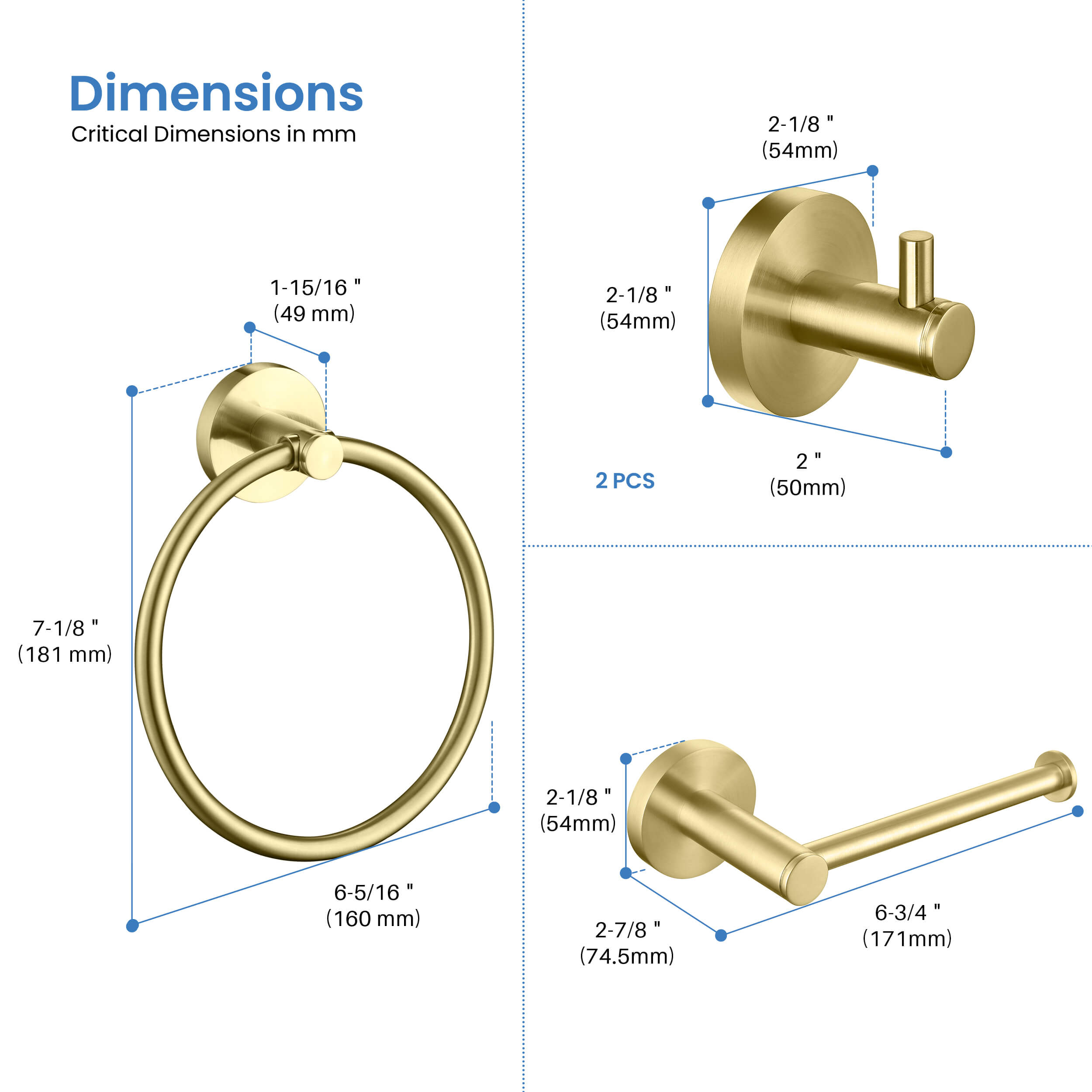 Halo 4-Piece Bathroom Hardware Set - C-CBA14-4-1  - Shop at Home Craft Studio - 9