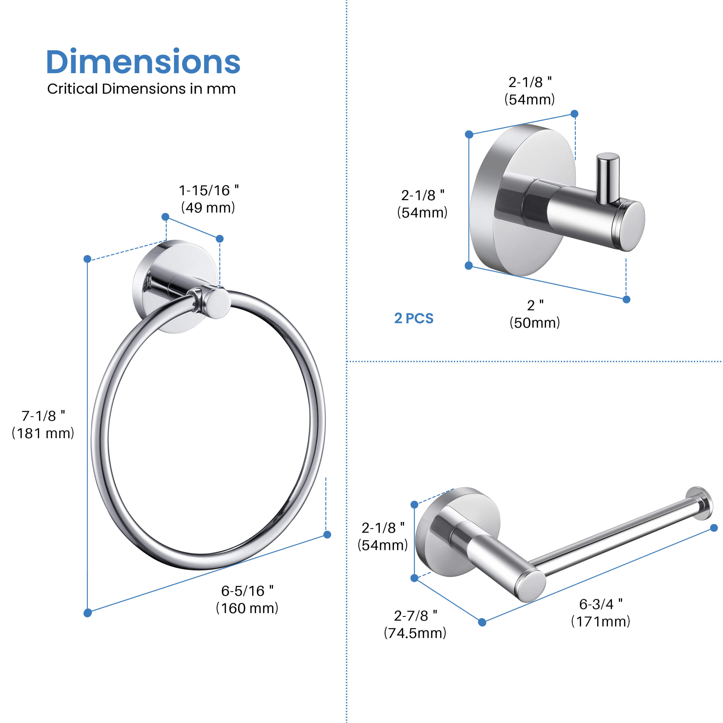 Halo 4-Piece Bathroom Hardware Set - C-CBA14-4-1  - Shop at Home Craft Studio - 29