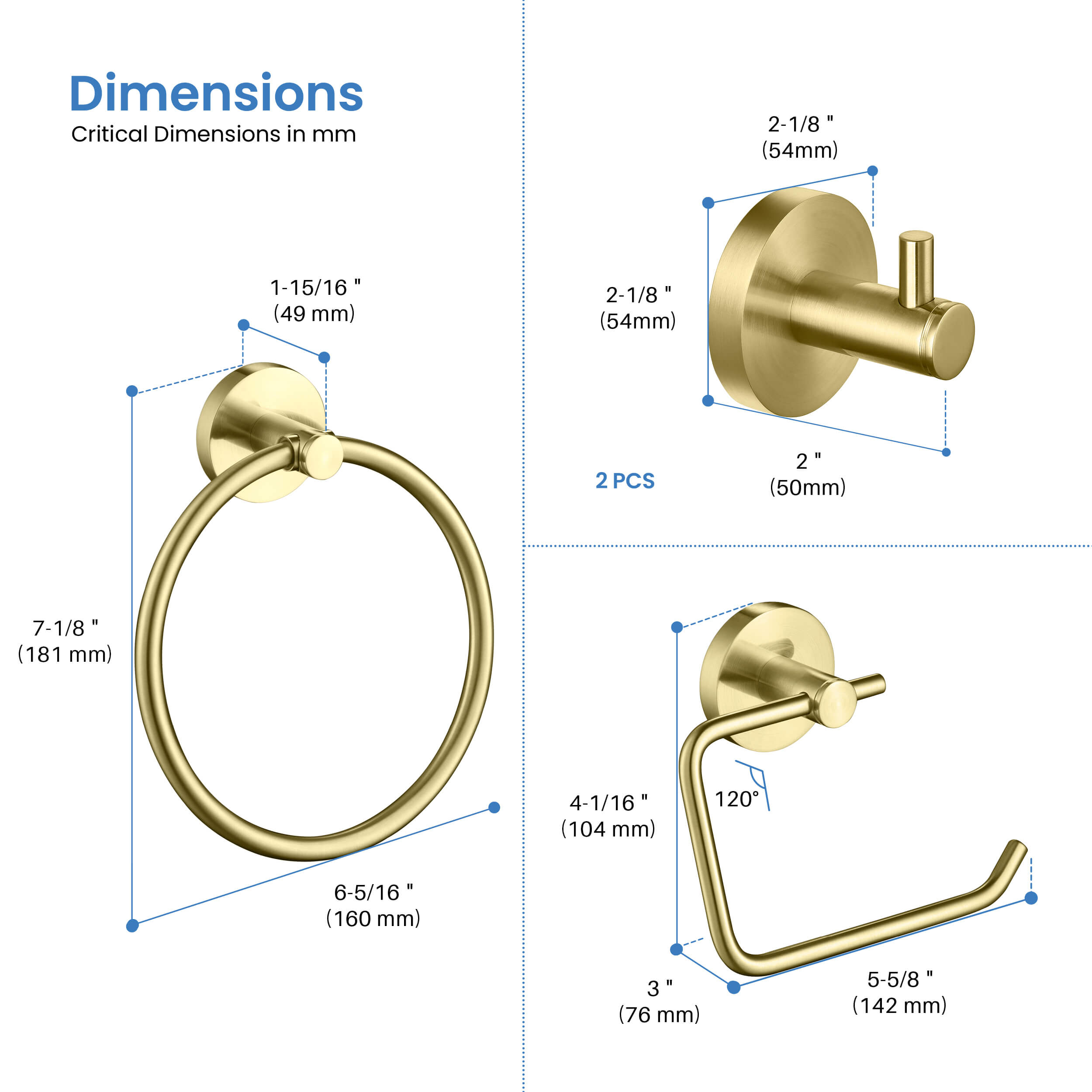 Halo 4-Piece Bathroom Hardware Set - C-CBA14-4-2  - Shop at Home Craft Studio - 9