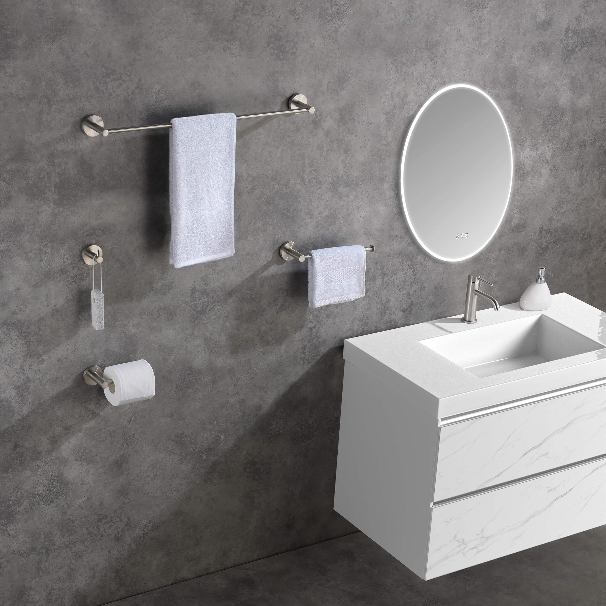 Halo 4-Piece Bathroom Hardware Set - C-CBA14-4  - Shop at Home Craft Studio - 8