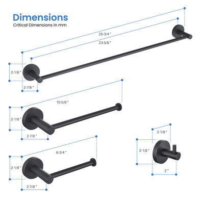 Halo 4-Piece Bathroom Hardware Set - C-CBA14-4  - Shop at Home Craft Studio - 24