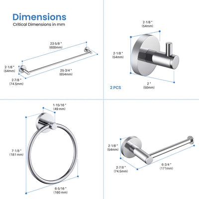 Halo 5-Piece Bathroom Hardware Set - C-CBA14-5-1  - Shop at Home Craft Studio - 28