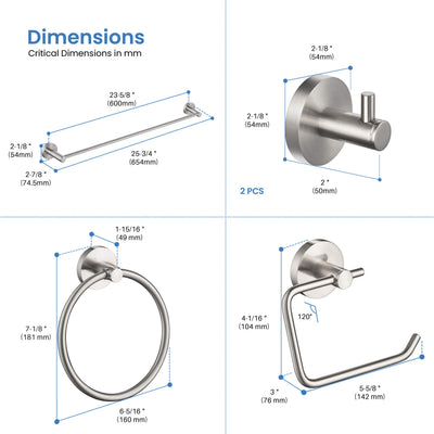 Halo 5-Piece Bathroom Hardware Set - C-CBA14-5-2  - Shop at Home Craft Studio - 20