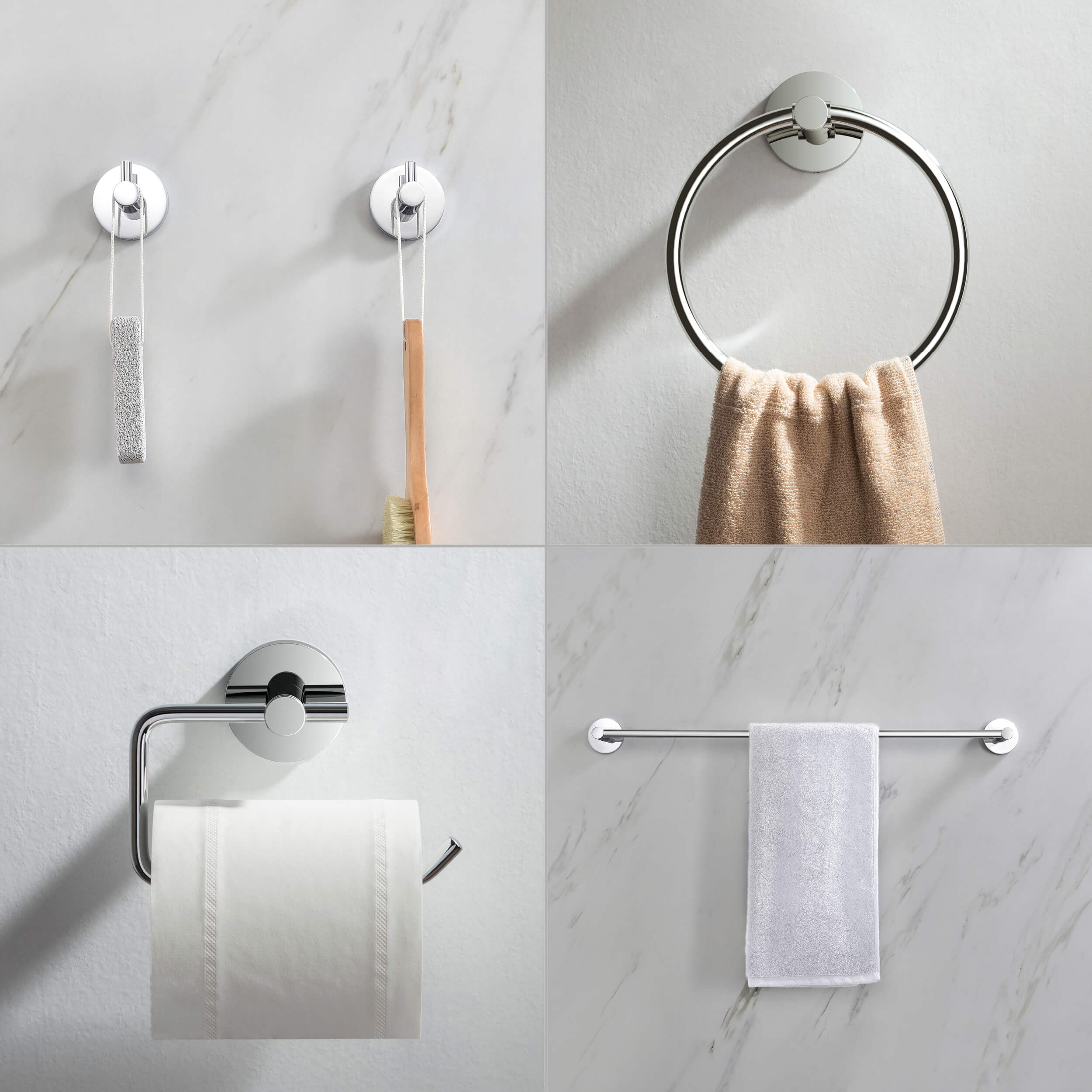 Halo 5-Piece Bathroom Hardware Set - C-CBA14-5-2  - Shop at Home Craft Studio - 25