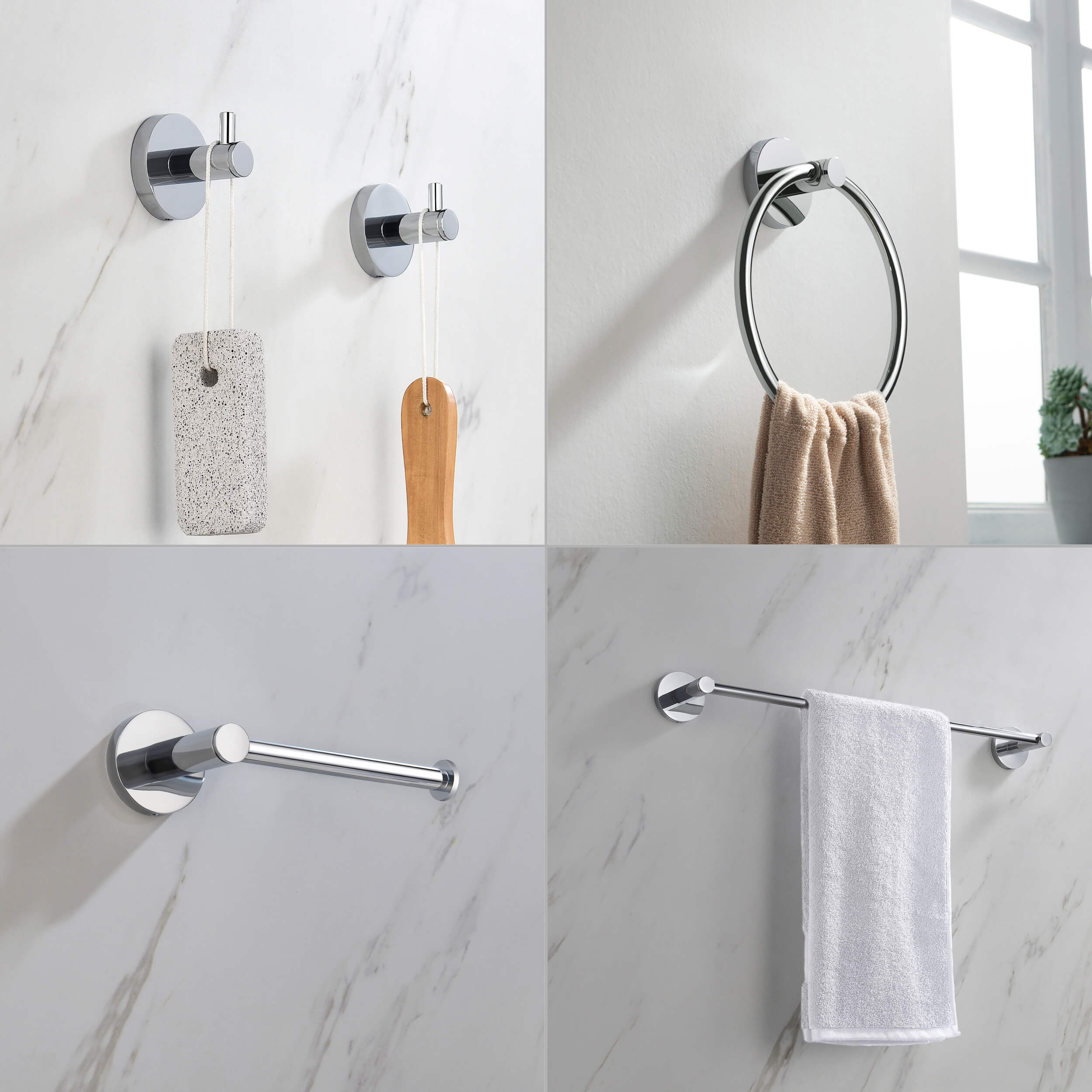 Halo 5-Piece Bathroom Hardware Set - C-CBA14-5-3  - Shop at Home Craft Studio - 24