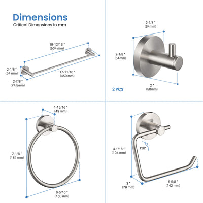 Halo 5-Piece Bathroom Hardware Set - C-CBA14-5-4  - Shop at Home Craft Studio - 18