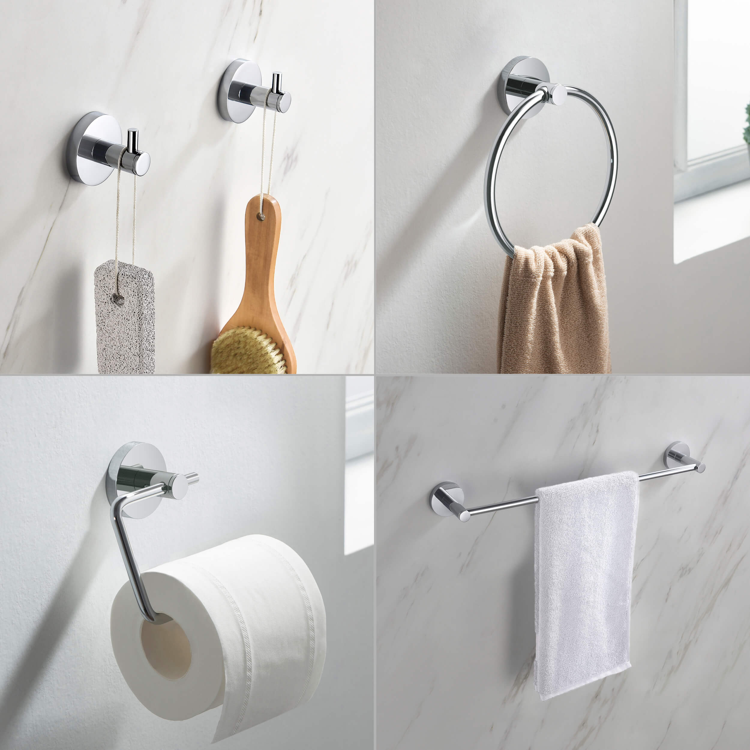 Halo 5-Piece Bathroom Hardware Set - C-CBA14-5-4  - Shop at Home Craft Studio - 22