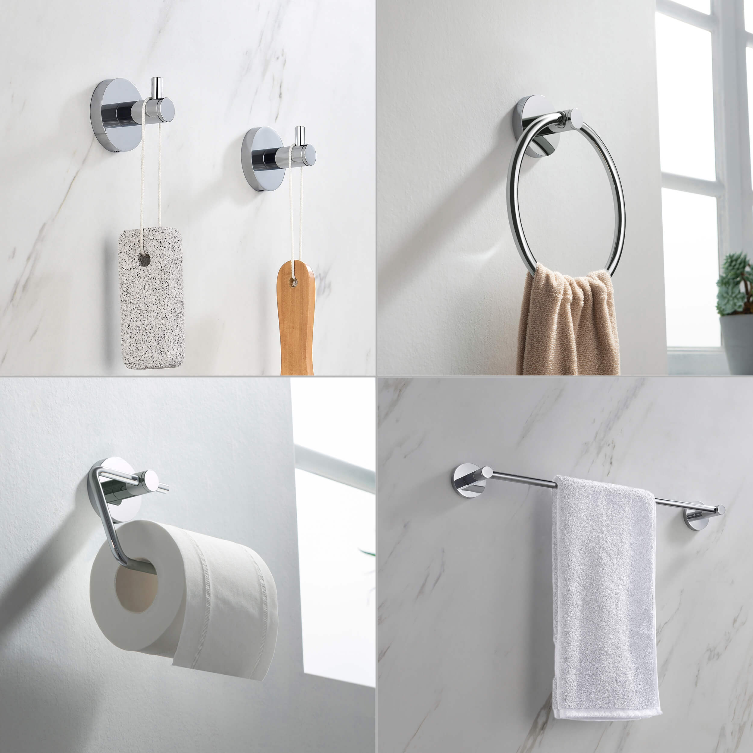 Halo 5-Piece Bathroom Hardware Set - C-CBA14-5-4  - Shop at Home Craft Studio - 23