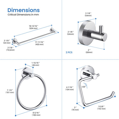 Halo 5-Piece Bathroom Hardware Set - C-CBA14-5-4  - Shop at Home Craft Studio - 29